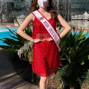 Red Sequin 2-Piece Ashley Lauren